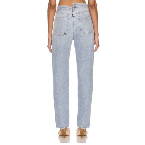 AGOLDE Criss Cross Straight Jeans Size 31 NWOT High Rise Vintage Denim Look - Picture 2 of 12